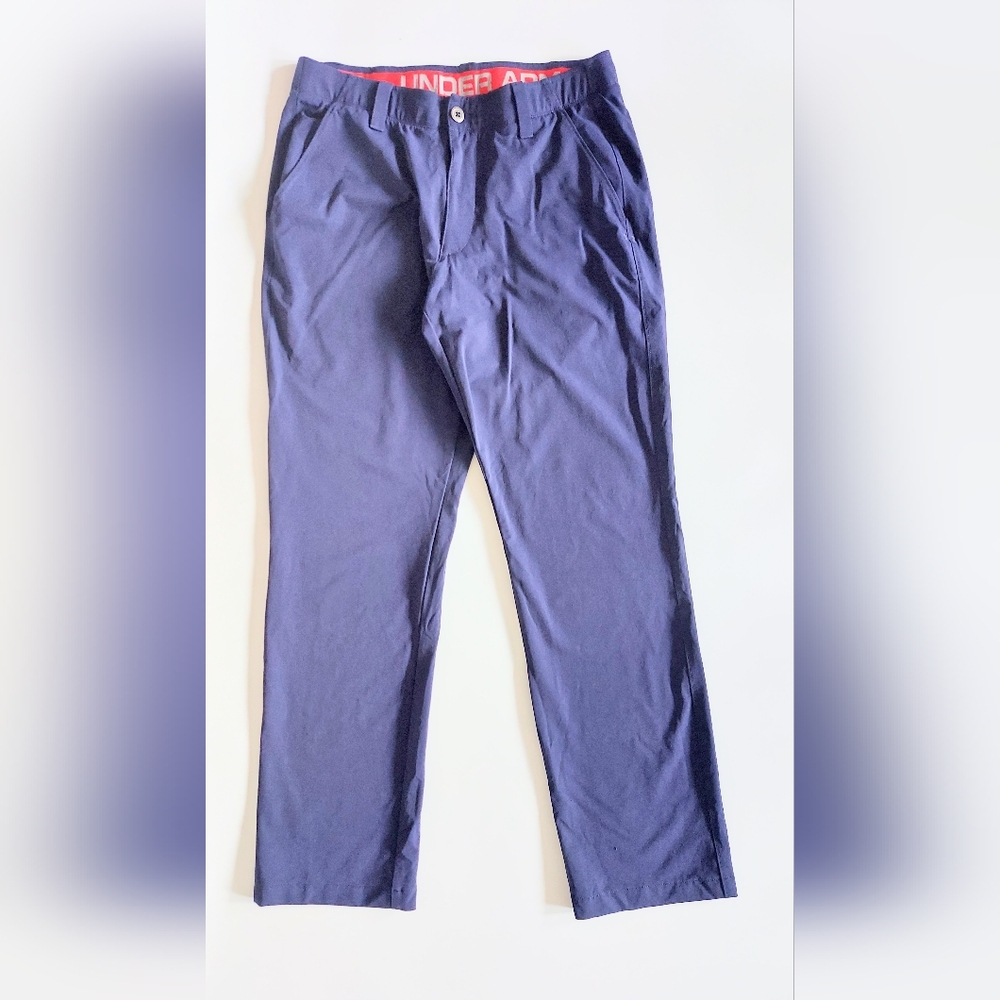 Under Armour Loose Active Straight Leg Flat Golf Chino Pants Blue Mens 34"x32"